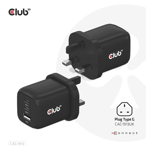 CLUB 3D Travel Charger 65W GAN Tech — pilt 3