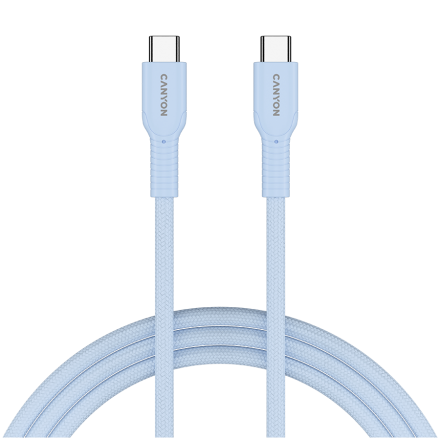 CANYON cable OnWire 60CL C-C 60W COLOR Braided 1m Light Blue