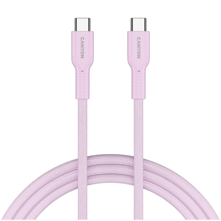 CANYON cable OnWire 60CL C-C 60W COLOR Braided 1m Pink