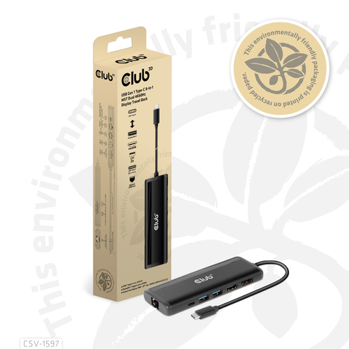 CLUB 3D USB Gen 1 Type-C 8-in-1 MST Dock — pilt 5