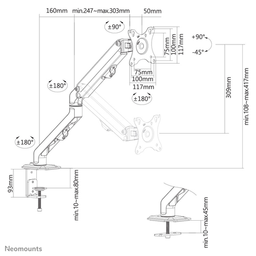 NEOMOUNTS DeskMount Gasspring up to 27i — pilt 20