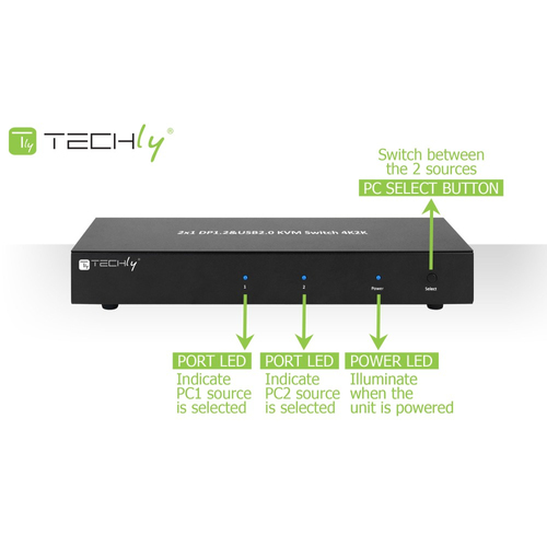 TECHLY 101928 Techly 2-port DisplayPort/ — pilt 7