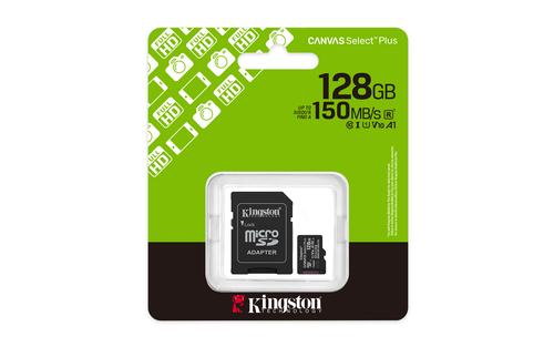 Kingston 128GB microSDXC Canvas Select Plus Gen3 150MB/s A1 Card + Adapter — pilt 5