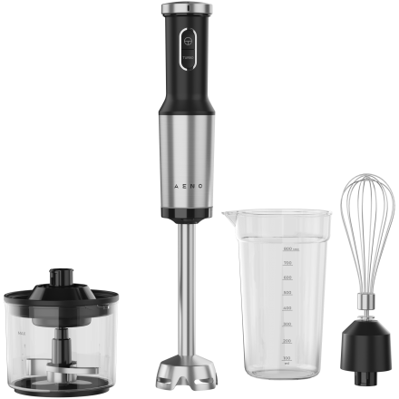 Hand Blender, 1200W in CB, Black, Tiger Teeth Cutter, Whisk, Food Processor, Cup