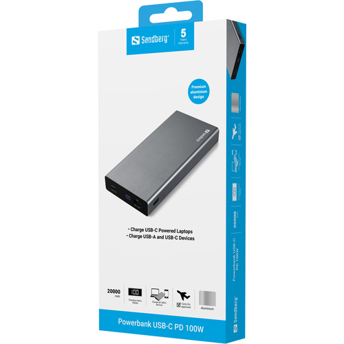 SANDBERG Powerbank USB-C PD 100W 20000 — pilt 3