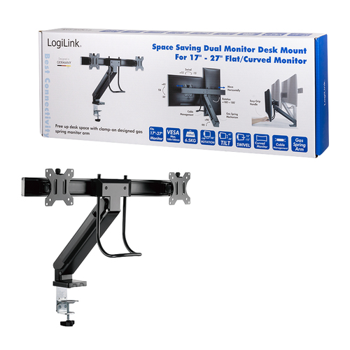LOGILINK Dual monitor mount 17–27inch — pilt 9