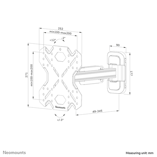 NEOMOUNTS WL40S-840BL12 Wall Mount — pilt 20