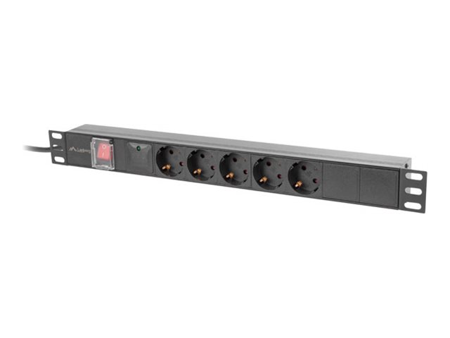 LANBERG PDU 1U 16a 5x Schuko 2m Black