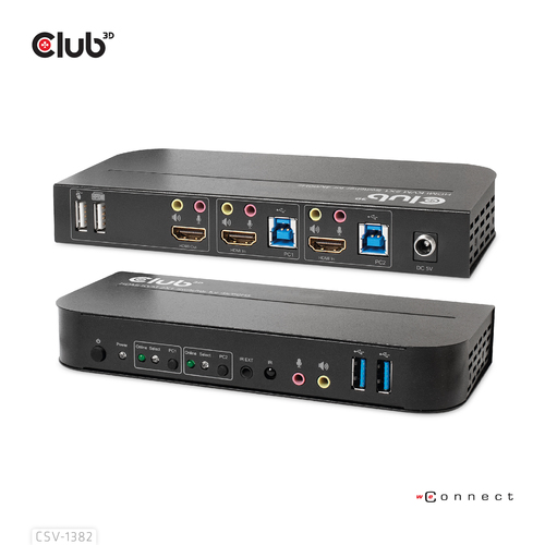 CLUB 3D HDMI KVM SWITCH FOR DUAL HDMI 4K — pilt 2