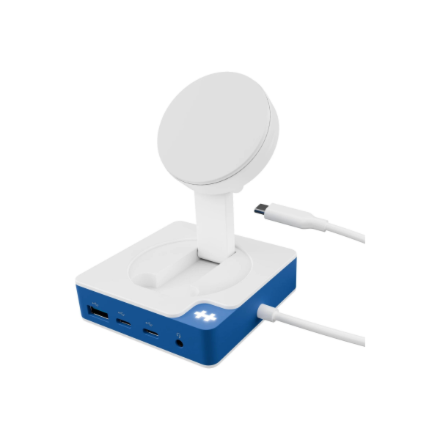 Hyper Hyper HyperDrive Flex MagCharge USB-C Hub, White/Blue HD8100BUGL