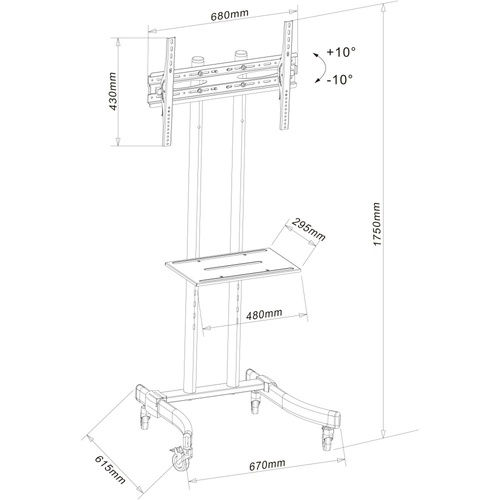 TECHLY TV stand 32-70inch 40KG — pilt 3