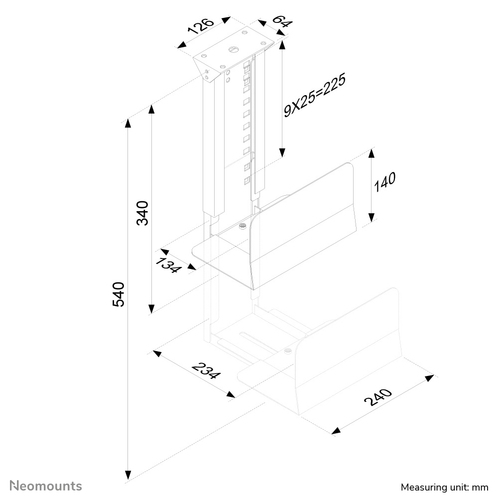NEOMOUNTS CPU Holder H:39-54cm/w:13-23cm — pilt 3