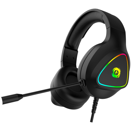 Canyon RGB gaming headset with Microphone, Microphone frequency response: 20HZ~20KHZ,  ABS+ PU leather, USB*1*3.5MM jack plug, 2.0M PVC cable, weight: 300g, black