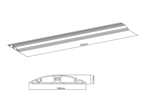 MB Cable Cover Floor Black - 139mm W — pilt 6