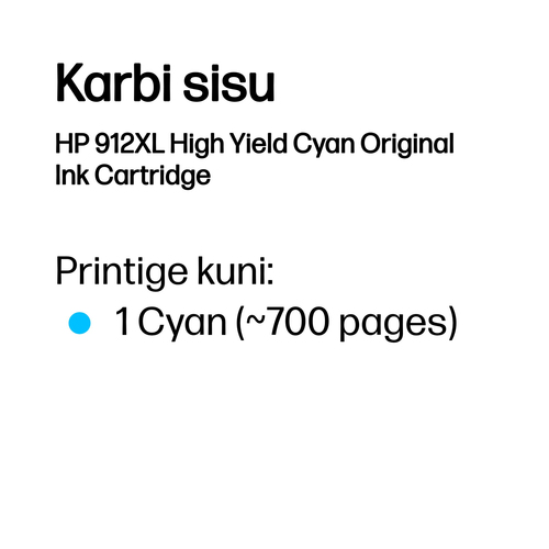 HP 912XL High Yield Cyan Ink — pilt 3