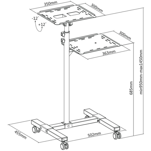 TECHLY Universal Adjustable Trolley — pilt 3