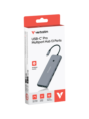 VERBATIM USB-C Pro Multiport Hub 13 Port — pilt 2
