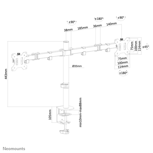 NEOMOUNTS Monitor Dual-DeskMount 10-32i — pilt 20