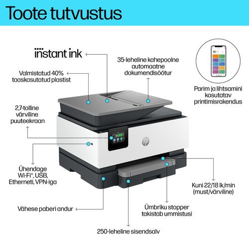 HP OfficeJet Pro 9120e AiO 22ppm Printer — pilt 5