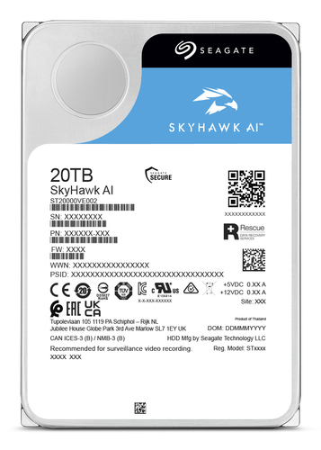 SEAGATE Skyhawk AI 20TB HDD SATA 6Gb/s — pilt 4