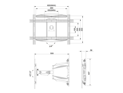 MULTIBRACKETS VESA Flexarm XL 40-85in — pilt 12