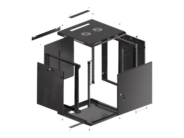 LANBERG Wall mount 19i 12U 600x600 black — pilt 8