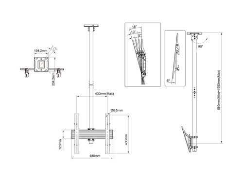 MULTIBRACKETS Ceiling Mount Pro MBC1U — pilt 13