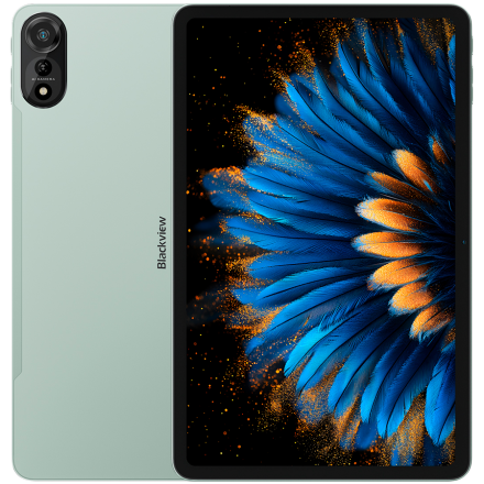 Blackview MEGA 2 SET LTE 12-inch FHD+IPS 1200x2000 60Hz 12GB+256GB Unisoc T615 Octa-core 1.6GHz Cam Front 8MP Rear 16MP 9000mAh+Charging 18W Fast / Cable Film Case Stylus Mouse Keyboard EN Netflix HD Android 15 Moss Green