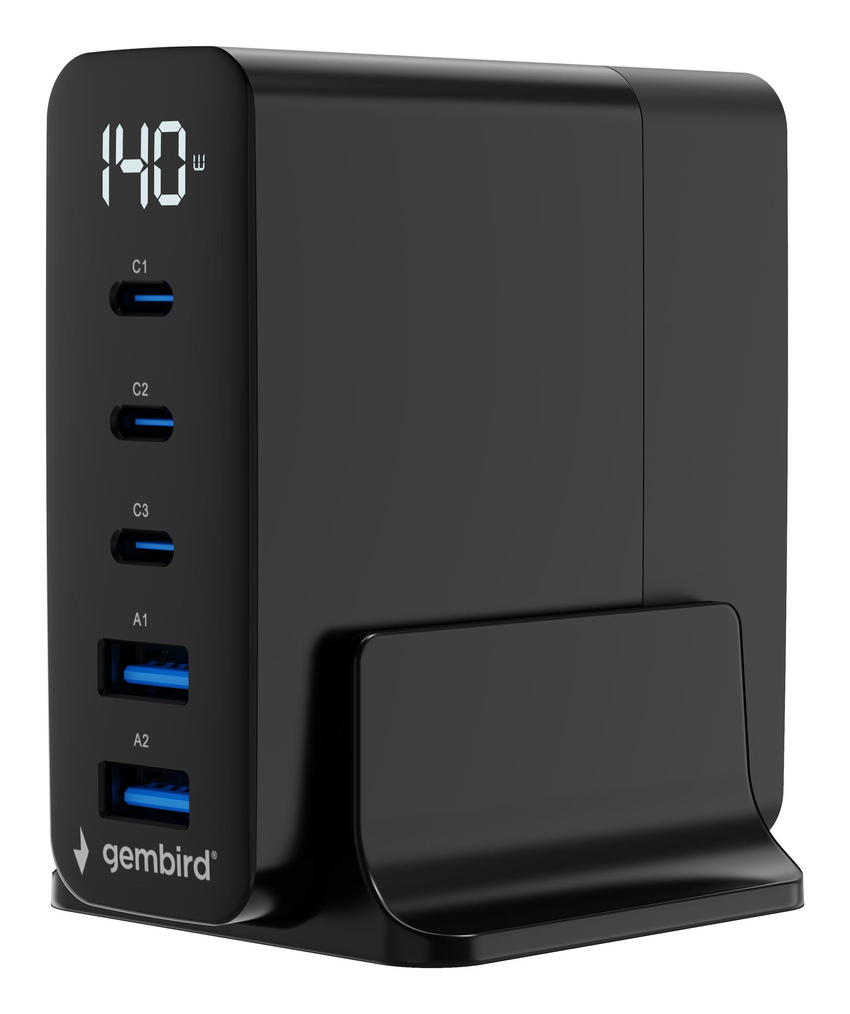 GEMBIRD 5-port 140 W GaN USB fast charg