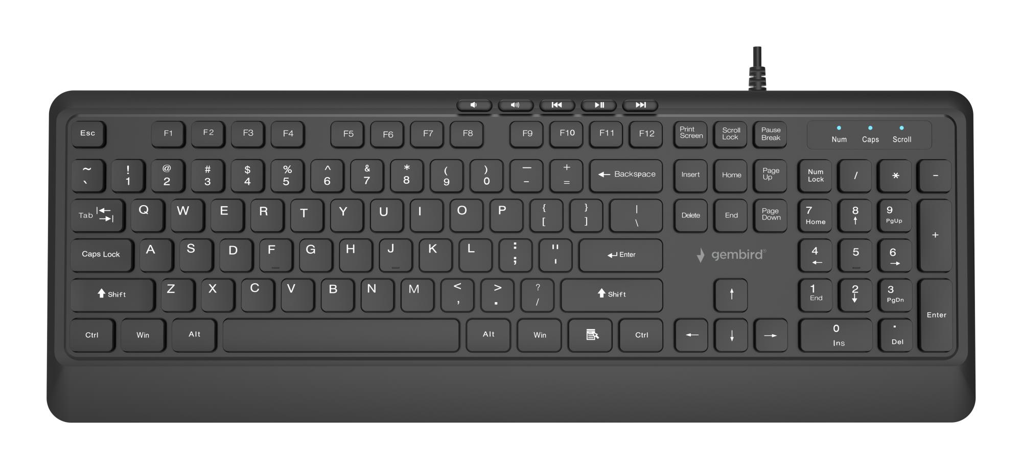 GEMBIRD Slim wired multimedia keyboard