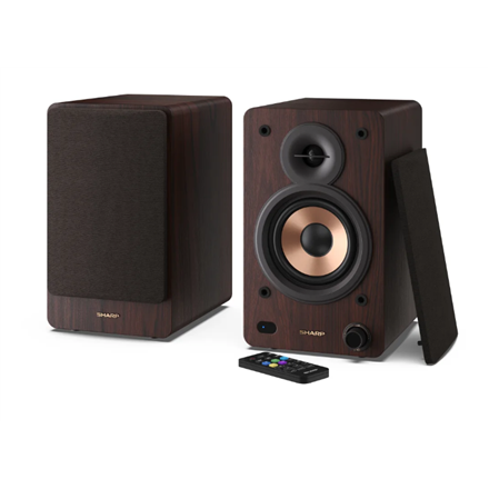 Sharp Sharp CP-SS30 Bookshelf Speakers, Brown CP-SS30(BR)