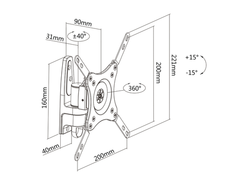 MB Flexarm 360 I BL VESA75-200 25kg1 — pilt 13