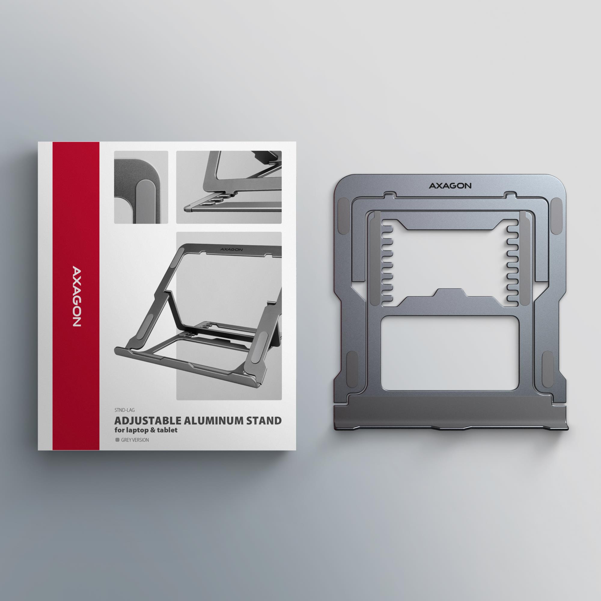 NB ACC STAND 10"-17.3"/ALUMINUM GREY STND-LAG AXAGON — pilt 8