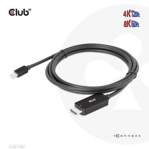 CLUB 3D MiniDisplayPort 1.4 to HDMI 1.8m — pilt 7