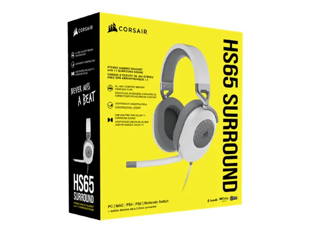 CORSAIR HS65 Surround Headset White EU — pilt 6