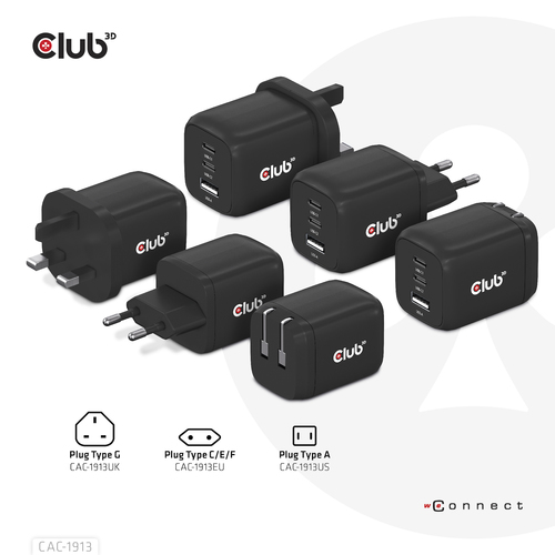 CLUB 3D Travel Charger 65W GAN Tech — pilt 5