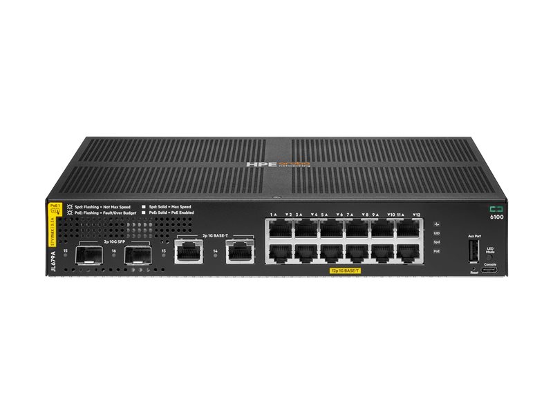 HPE Aruba 6100 Switch 12G CL4 2SFP+ 139W — pilt 3
