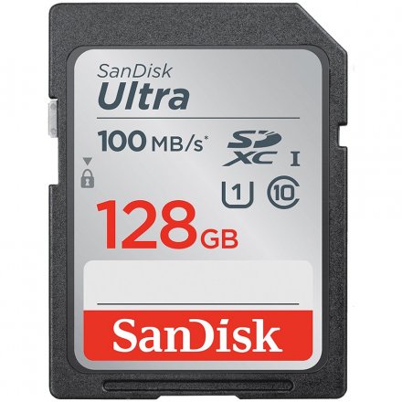 SANDISK Ultra 128GB SDHC Memory Card 100MB/s, Class 10 UHS-I