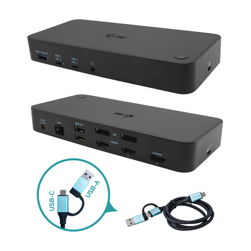 I-TEC USB 3.0/C/ TB3 3x 4K Dock PD 70W