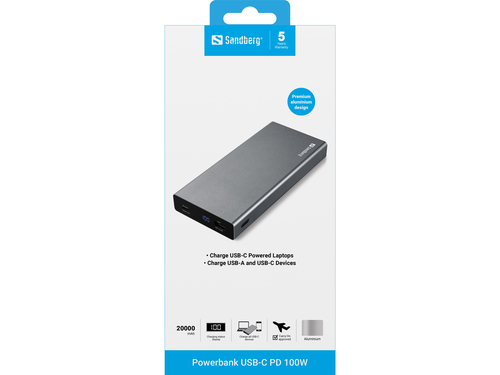 SANDBERG Powerbank USB-C PD 100W 20000 — pilt 2