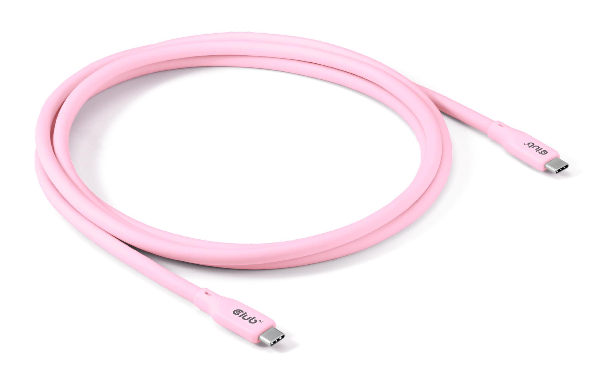 CLUB 3D USB4 type-C cable 4K60Hz 2m Pink