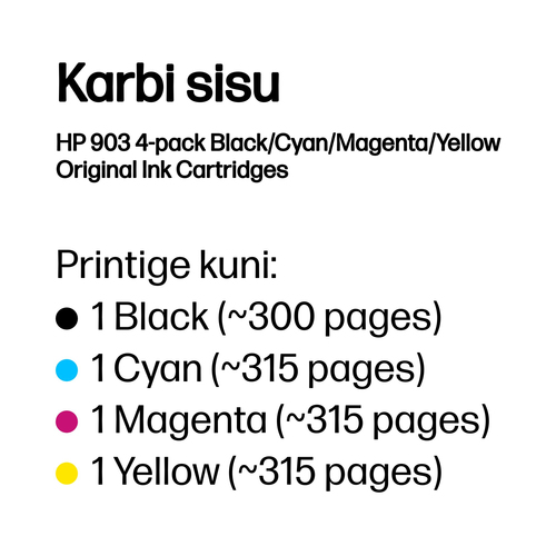 HP 903 CMYK Original Ink Cart 4-Pack — pilt 2