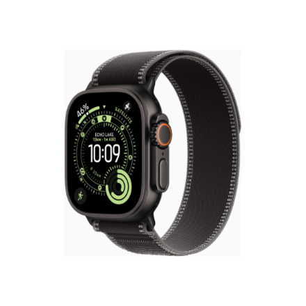 Apple Watch Ultra 3 GPS + Cellular 49mm Black Titanium Case with Black/Charcoal Trail Loop - S/M | Apple