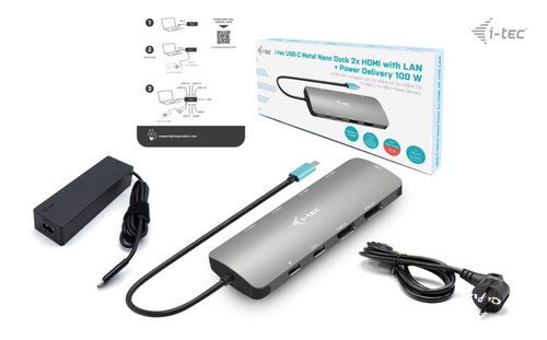 I-TEC USB-C Metal Nano Dock 2x HDMI + PD — pilt 5