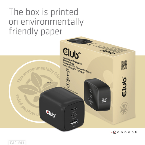 CLUB 3D Travel Charger 65W GAN Tech — pilt 14