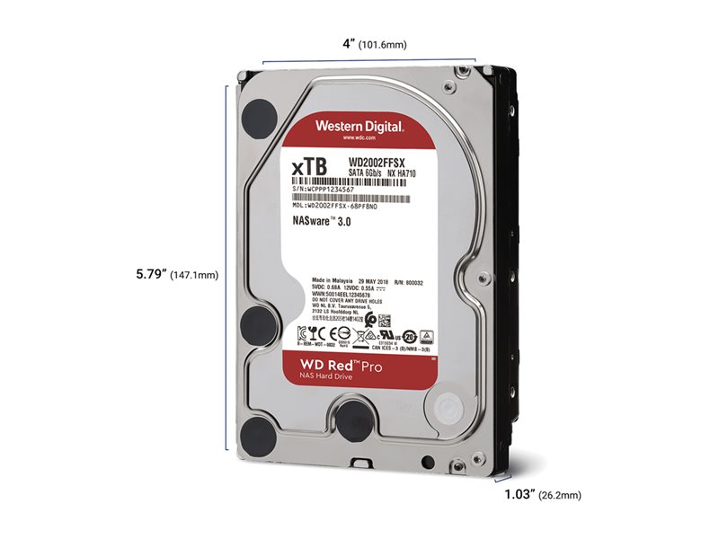 WD Red Pro 8TB 6Gb/s SATA HDD 3.5inch — pilt 2