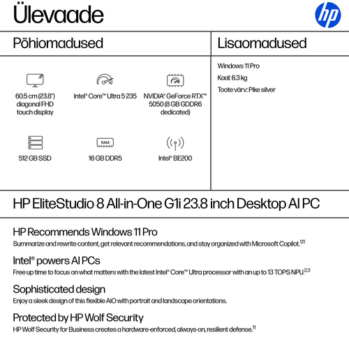 HP ES 8 AiO G1 U5 235 23.8i 16/512 (ML) — pilt 4