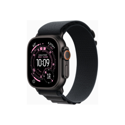 Apple Watch Ultra 3 GPS + Cellular 49mm Black Titanium Case with Black Alpine Loop - Large | Apple