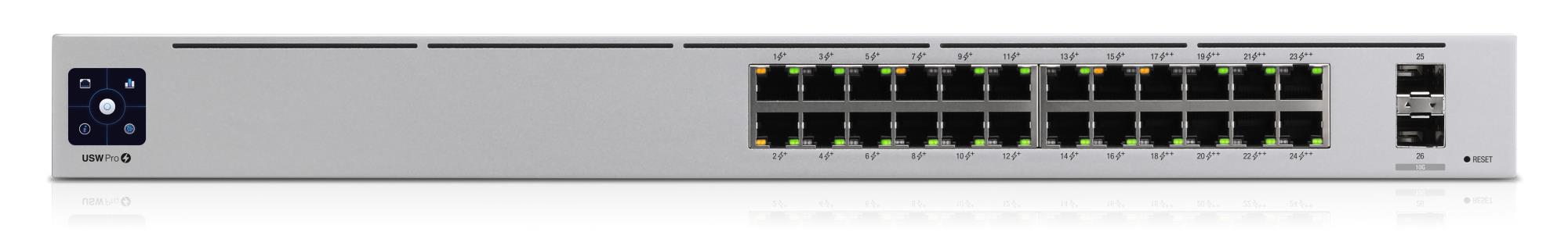Ubiquiti USW-Pro-24-POE-EU configurable Gigabit Layer2 and Layer3 switch with auto-sensing 802.3at PoE+ and 802.3bt PoE++