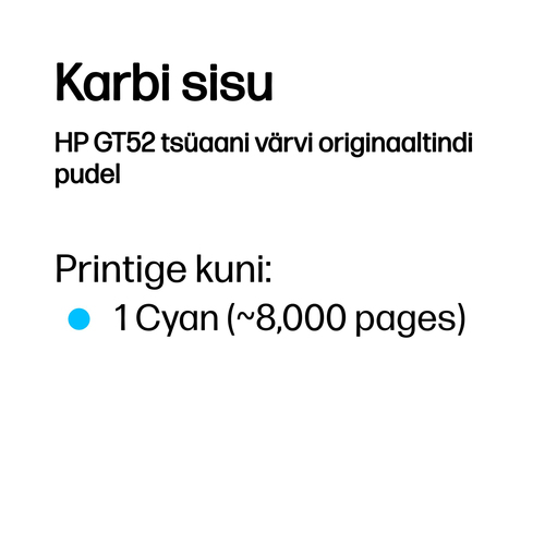 HP GT52 Original Ink Bottle Cyan — pilt 2
